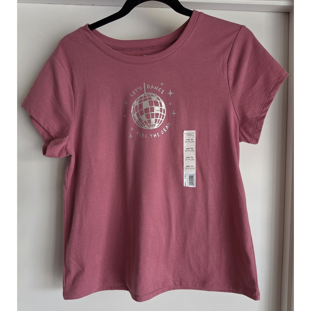 SO Women's Pink Let's Dance T-Shirt 20 Short Sleeve Round Neck Casual Tee NWT
